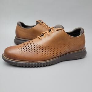 Cole Haan Men's 2.Zerogrand Laser Brown Wing Oxford Dress Shoe Size 10M